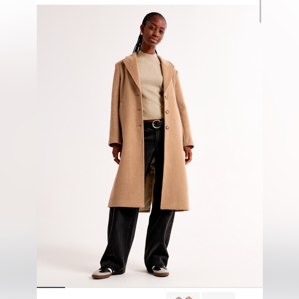 Abercrombie & Fitch wool/ dad coat light brown L
